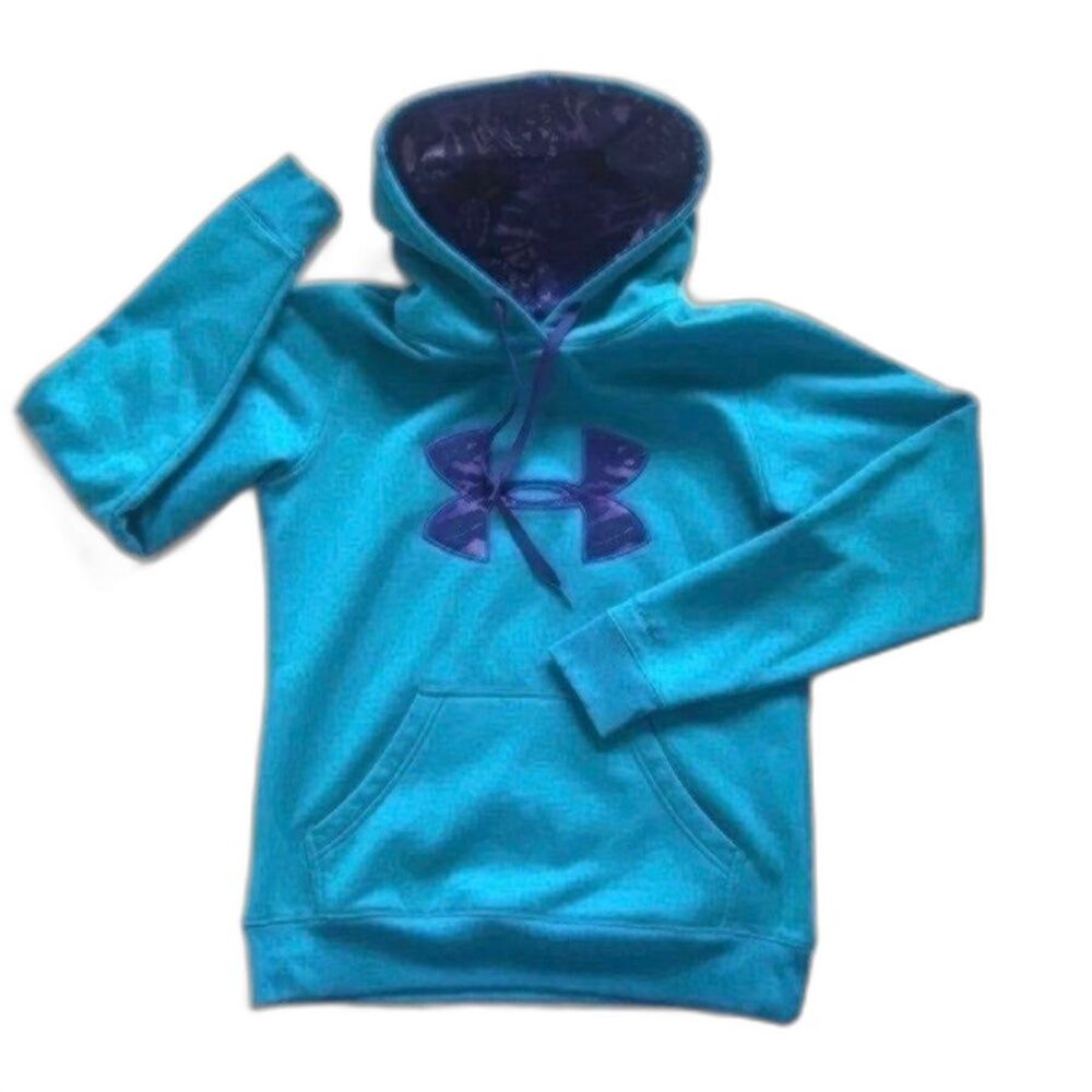 Women's Under Armour Coldgear Storm Hoodie Sweatshirt Blue Purple Sz S Hoody EUC